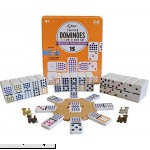 Regal Games Double 15 Mexican Train Dominoes with Wooden Hub and Metal Trains  B07JP5S7DF